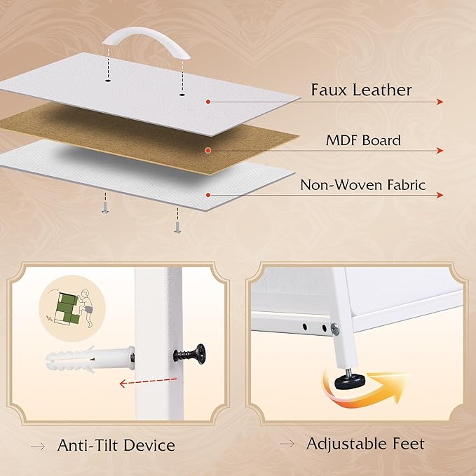 WLIVE White TV Stand for 45, 50, 55 inch TV, Entertainment Center with LED Lights & Charging Station, TV Media Console Table with 8 Fabric Drawers and Open Shelves for Living Room, Hallway, Wood Top