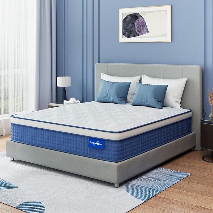 Queen Mattress 14 Inch Hybrid Mattress in a Box, Medium Firmness, Foam and Individual Pocket Springs for Motion Isolation & Pressure Relief, CertiPUR-US Certified, 60" x 80"