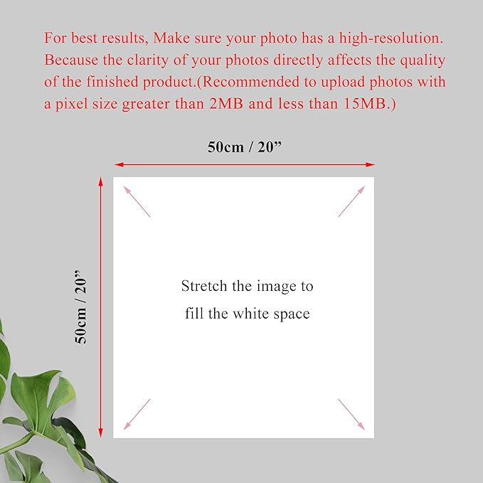 Jovivi Custom Canvas Prints with Your Pictures - Personalized Photos Print,Wall Art Poster Canvas Printing Customized Photo Gifts for Wedding Family Pets Home Office Decor Frame 20x20