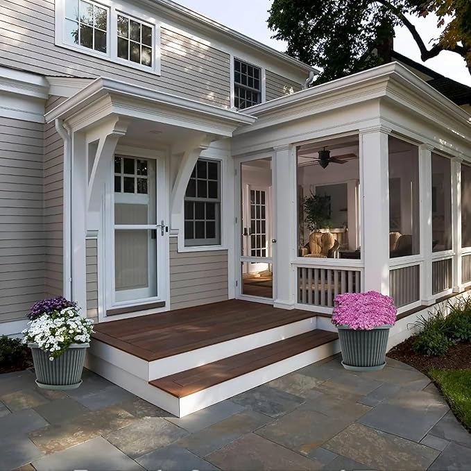 Large-Planter-Indoor-Outdoor Plant Pots, 16 inch 4 Pack Plastic Flower Pots with Saucer and Drainage Holes, Modern Garden Planters for Planting Medium Large Plants, Decorative Resin Garden Pots