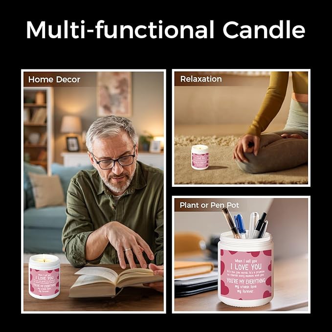 MOASITN I Love You Candle Candles for Her Him, Romantic Valentines Day, Anniversary, Birthday, Christmas for Wife, Girlfriend, Boyfriend, Husband, Natural Soy Wax Scented Candles