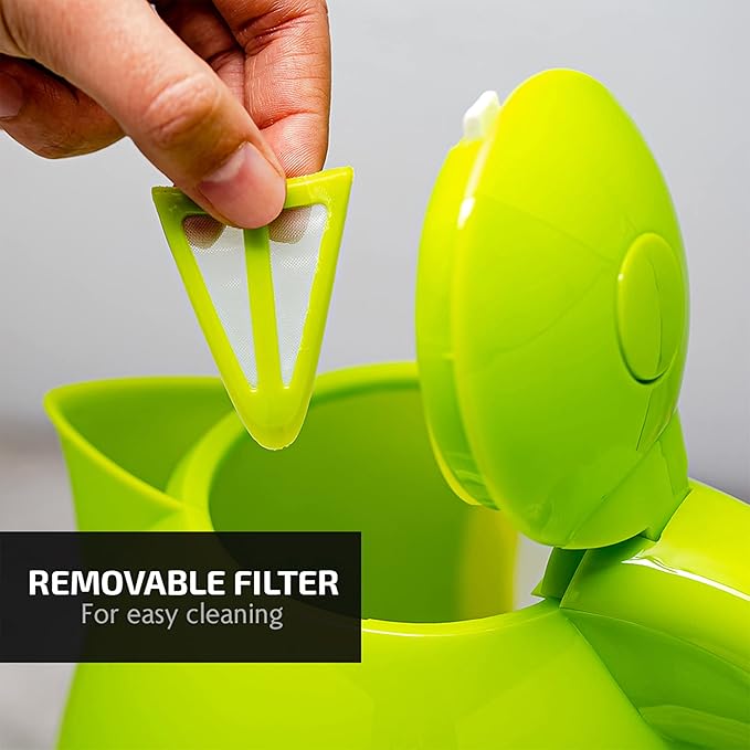 OVENTE Electric Kettle, 1.7L Fast Boiling Water Heater for Coffee or Tea, BPA Free with Water Level Gauge, Auto Shut-Off, Boil-Dry Protection, Indicator Light and Removable Filter, Green KP72G