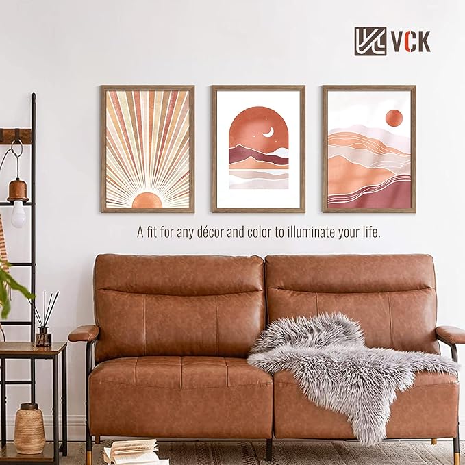 VCK 20x28 Picture Frame Set of 4 - Walnut, Gallery-Quality Wood Poster Frames, 1.1-Inch Wide Border, Polished Plexiglass, Vertical or Horizontal Wall Display for Photo/Art/Prints, Walnut