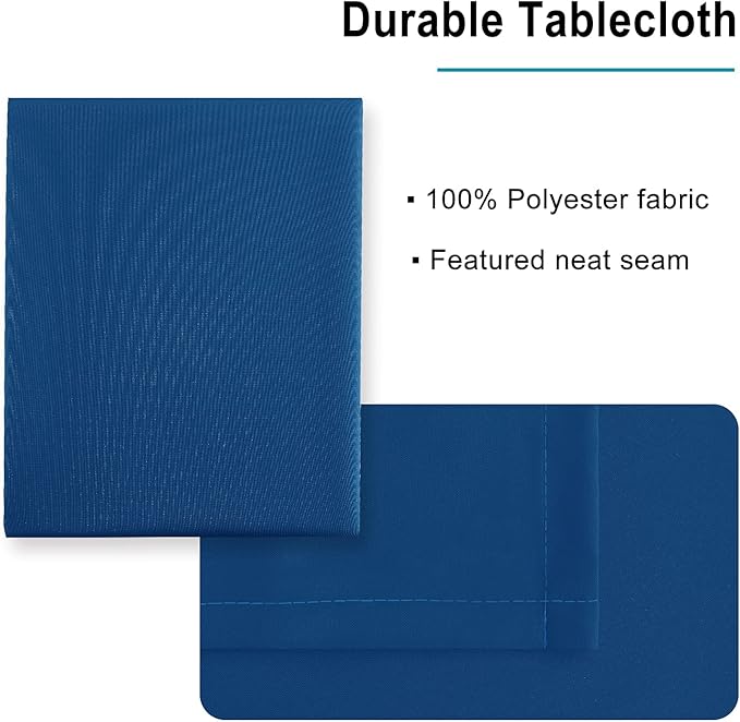 Hiasan Royal Blue Tablecloth for Rectangle Tables - Waterproof and Spillproof Washable Fabric Table Cloth for Dining Room Kitchen Party, 52 x 70 Inch