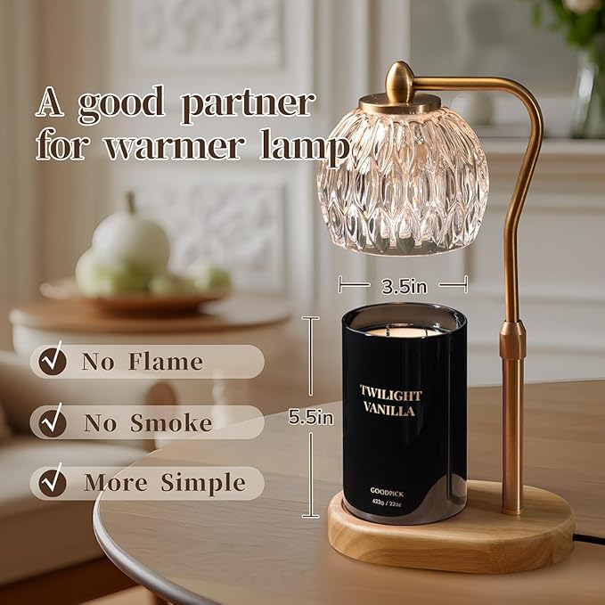 Goodpick Twilight Vanilla Scented Candles, Citrus & Floral Candles for Home, 22oz Soy Wax, 120hrs Creamy Vanilla, Relaxing Bedroom Gift