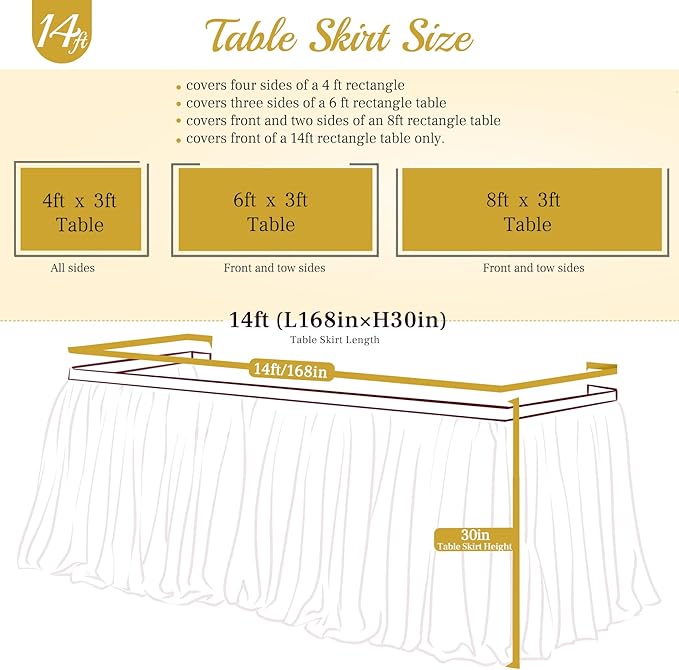 Suppromo 14ft Red Tulle Tutu Table Skirt Ruffle Table Skirting for Graduation Baby Shower Birthday Party Wedding Christmas Decorations(Red,L14(ft)*H 30in)