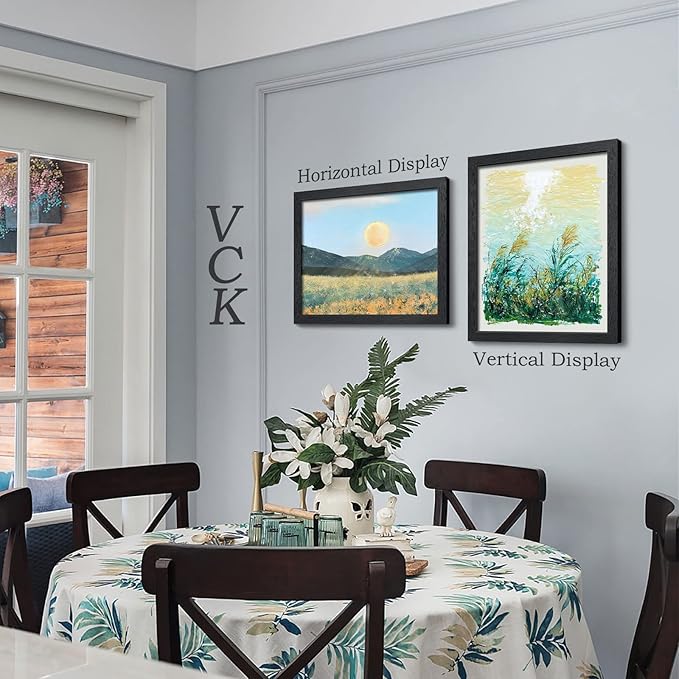 VCK 16x20 Poster Frame 4 Pack, Black Solid Wood Picture Frames with Exclusive Woodgrain, Wall Gallery Frame