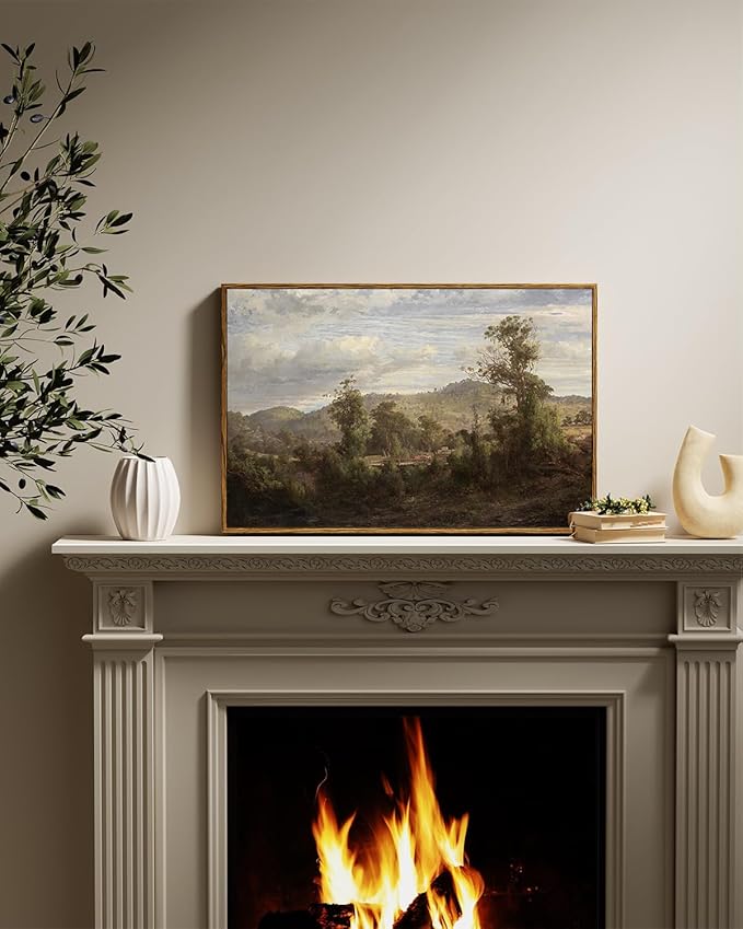 InSimSea Framed Canvas Wall Art Vintage Decor, Nature Landscape Paintings Artwork,Large Prints,Vintage Farmhouse Decor,Retro Wall Decoration for Bedroom Living Room Bathroom, 16"x24"