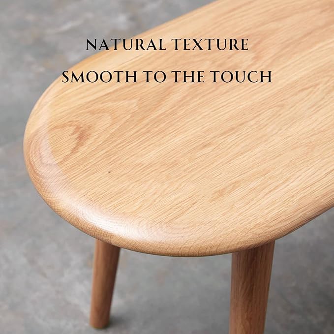 100% Solid Oak Dining Bench, Wood Bench for Bedroom End of Bed with Rounded Corners, Entryway Benches for Dining Room, Kitchen, Living Room (Natural Oak, 39.4")