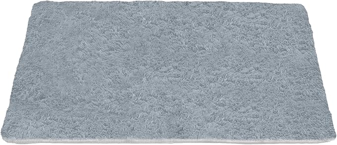 TTLOJ Rectangle Rug for Play Tent, Decorative Area Rug, Fluffy Soft Mat Pad for Kids' Playhouse, Nursery, Children's Room Decor, Dormitory Velvet 50.5" Lx38.5" W Gray