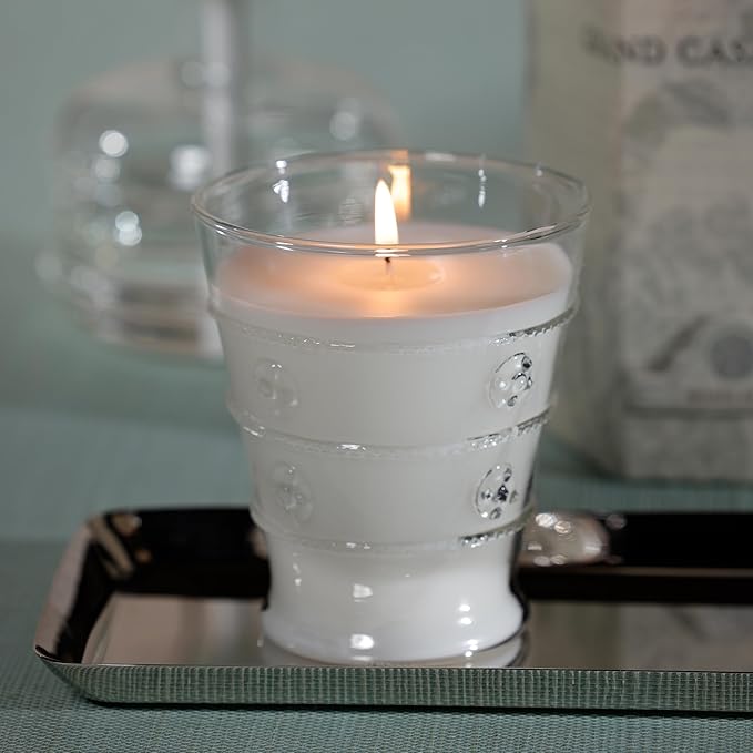 Zodax Grand Casablanca Glass Jar Scented Candle Trio for Home Decor - Ideal for Kitchen and Bathroom - Makes a Great Gift for Women and Men - White Hibiscus - 8.3 Oz.