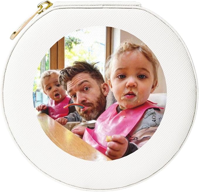 Personalized Jewelry Box Gifts for Women - Custom Jewelry Organizer with Image Text Logo - Customized Travel Leather Jewelry Case for Mom Wife Wedding Girls