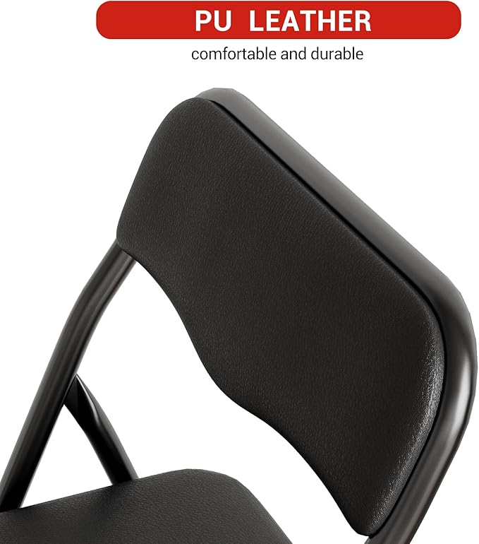 GarveeHome Boys and Girls Folding Table and Chair Set of 3, Featuring a Portable Table and Chairs with Soft Pu Cushions. No Assembly is Required, Perfect for Eating, Reading and Playing, Black.