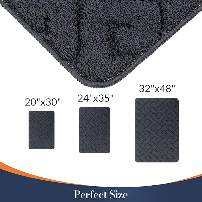 Walensee Indoor Doormat, Front Door Mat for Entrance (36"x59" Grey) Machine Washable Entryway Rug, Non Slip Trapper Door Rugs Absorbent Dirt Low Profile Shoes Scraper Inside Floor Mats for Entry