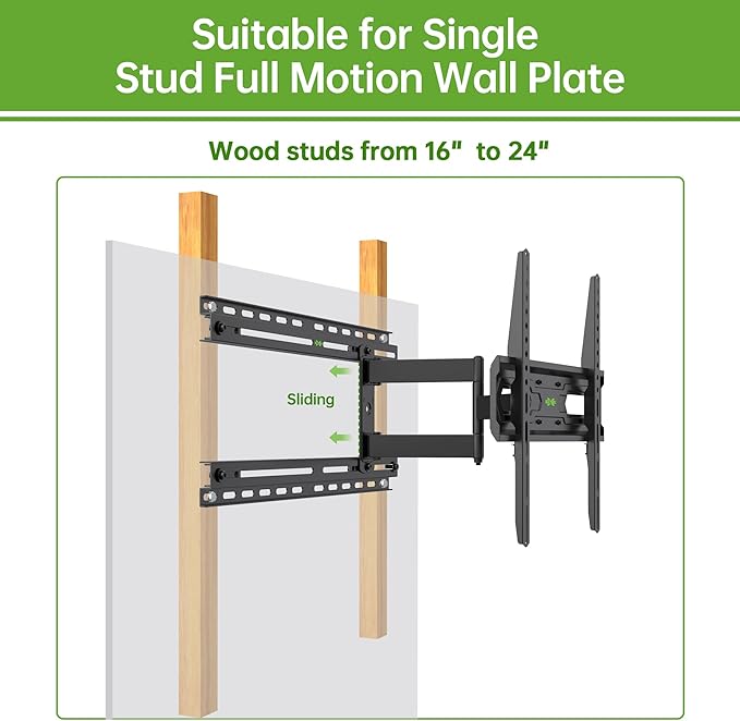 USX MOUNT TV Mount Extension Bracket for Televison Wall Plate, Fitting 16-24 inch Wood Stud and Easy for TV Centering, Max Loading Capacity 154LBS, XAS702