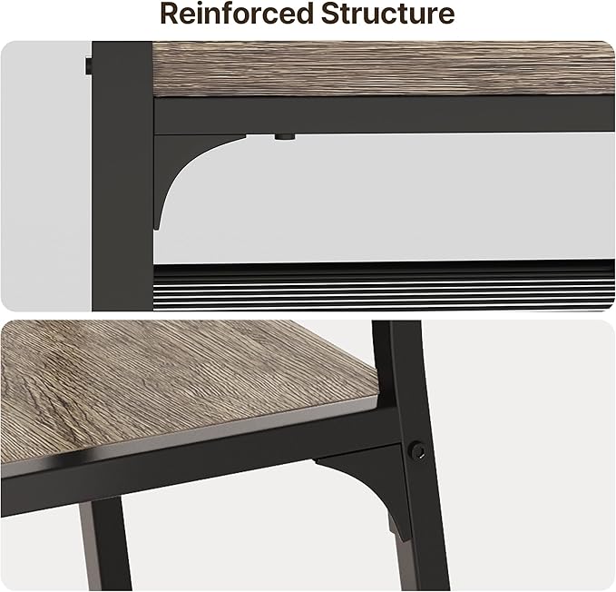 Gizoon Dining Table Set for 6 with Chairs, 7-Piece Kitchen Table Set for Small Space, Apartment, Kitchen, Dining Room, Space-Saving