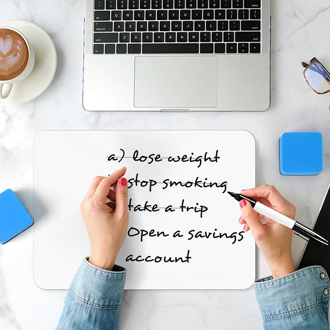 Dry Erase LapBoards, PANDRI 12 Pack Double Sided 12.5 x 9 Inch Whiteboards with 12 Erasers and 12 Markers, Dry Erase Boards for Kids Students Classroom Teacher Supplies