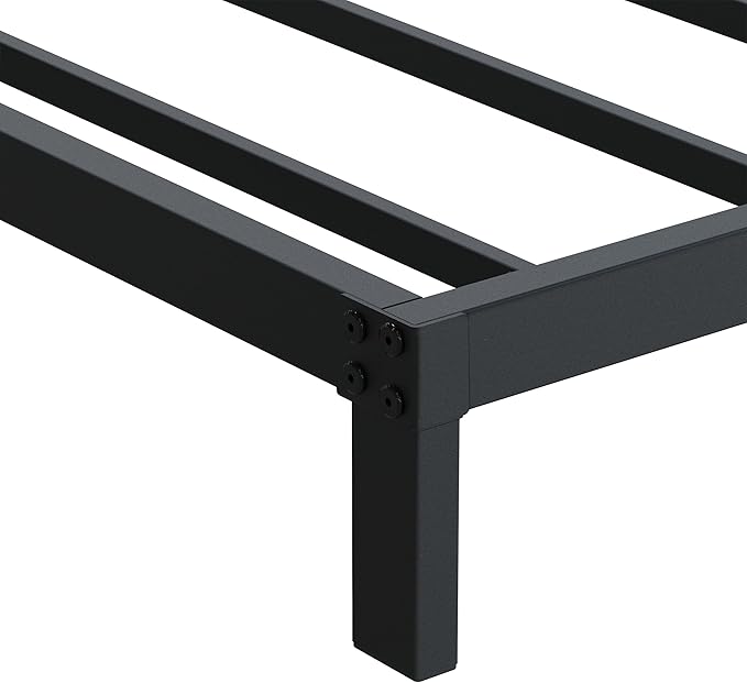 7 Inch Full Size Bed Frame Heavy Duty Low Profile Metal Platform No Box Spring Needed Mattress Foundation, Easy to Assembly, Noise Free, Black