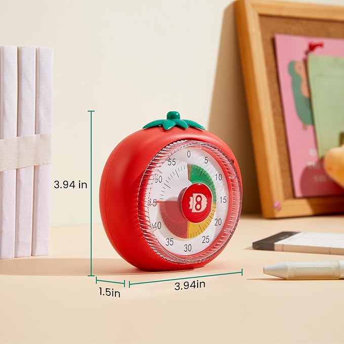 Timer for Kids, 60-Minute Countdown Visual Timer for Classroom Office Kitchen, Desk Timers Kids Time Management Tools for ADHD Focus, 4-Color Zone Pattern Pomodoro Timers