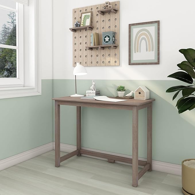 Max & Lily Solid Wood Desk, 40 Inches, Clay