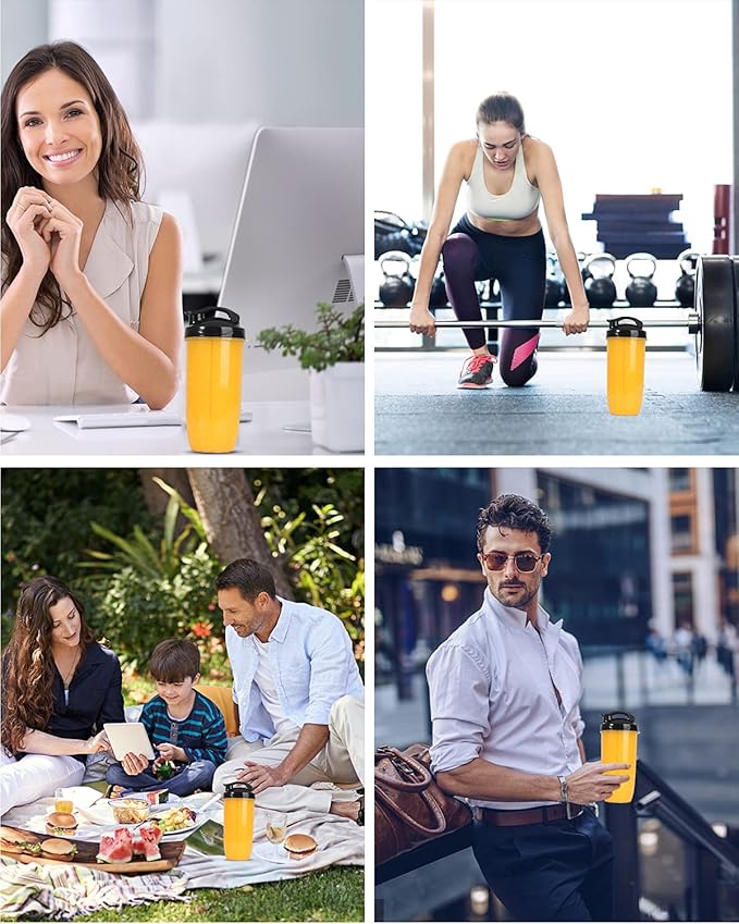 Personal Blender for Shakes and Smoothies,Professional Kitchenblender with Blending & Grinding Blades, Portable Coffee Grinder with 24/10 OZ Travel Bottles, Adjustable Speeds Juice Blender