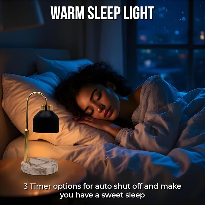 Adjustable Electric Candle Warmer Lamp with Timer -Safe & Dimmable Fragrance Diffuser for Wax Melting and Jar Candles -Modern Home Decor and Gift Idea