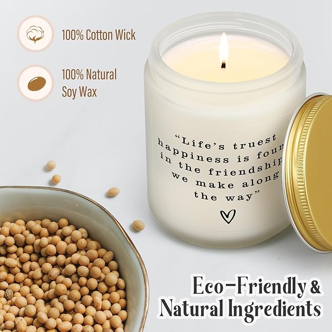 Friendship Gifts for Women - Friends Themed Gift for Friends, BFF, Bestie, Coworkers, Sister, Friendship Candle for Birthday Christmas Anniversary, Going Away Present for Women Friends, Work Bestie