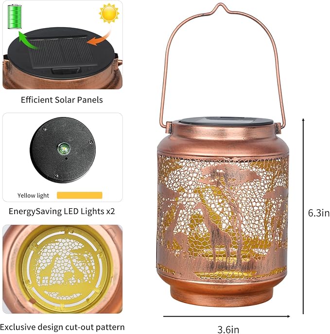 Styleonme Giraffe Lover Solar Light, Mother's Day Lantern Gift for Mom Grandma Women Sister, Hanging Image Giraffes Lanterns, Yard Corridor Garden Decor, Thanksgiving Day, Birthday Gifts