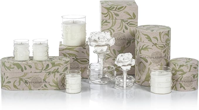 Zodax Grand Casablanca Glass Jar Scented Candle for Home Decor - Single-Wick Candle Ideal for Kitchen and Bathroom - Makes a Great Gift for Women and Men - Wild Tuberose- 2.82 Oz. - 3 Pack