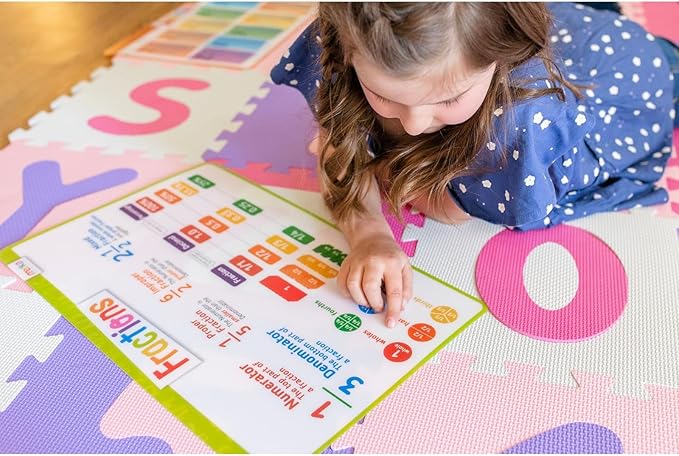 Merka Placemats for Kids, 5 Pack Educational Placemat, Non-Slip, Washable, Reusable, Learning Math - Addition, Subtraction, Multiplication and Division, 17"x11" Kids Placemats for Dining Table