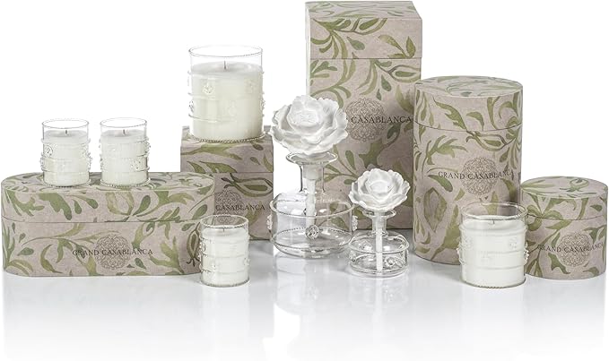 Zodax Grand Casablanca Glass Jar Scented Candle for Home Decor - Single-Wick Candle Ideal for Kitchen and Bathroom - Makes a Great Gift for Women and Men - Neroli Absolute - 12 Oz.