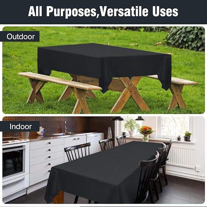 Craft And Party Black Plastic Table Cover Roll, 40Inch X 300Feet Disposable Plastic Tablecloth, Banquet Rectangle Tablecover Roll