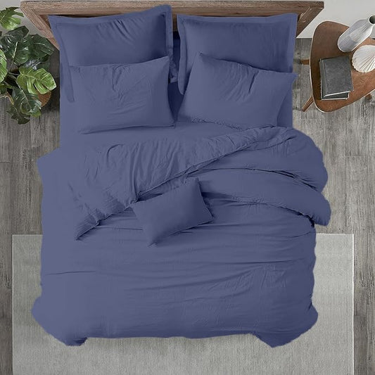 Kotton Culture 3 Pc Twin Size Duvet Cover Set- 100% Egyptian Cotton Sateen 600 TC Ultra Soft Premium Durable Comforter Cover Zipper Closure & Corner Ties (Mediterranean Blue, Twin/Twin XL 68" X 90")