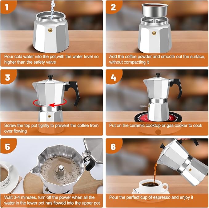 9 Cup Aluminum Espresso Stovetop Moka Pot Express Coffee Maker Percolator Italian Classic Mocha Coffee Machine for Italian and Cuban Cafe Brewing for Home & Camping 450ml 15oz