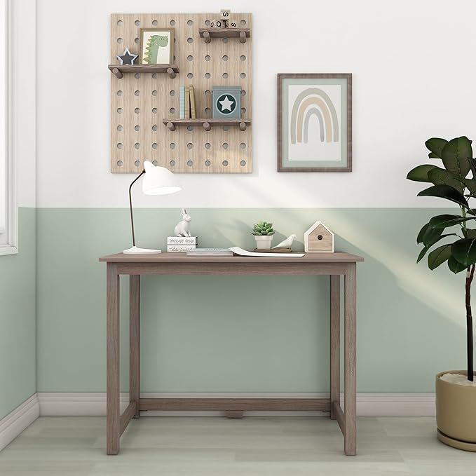 Max & Lily Solid Wood Desk, 40 Inches, Clay