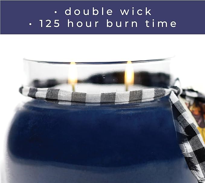 A Cheerful Giver - Blueberry Muffins Mama Scented Glass Jar Candle (22oz) with Lid & True to Life Fragrance Made in USA