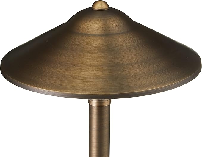 VOLT 15-Pack 12V Cast Brass Max Spread Path Lights (9" Shade, 25" Tall) with 3W 2700K Warm White G4 LED Bulbs for Low Voltage Landscape Lighting on Outdoor Pathway, Walkway, Garden, Driveway or Patio