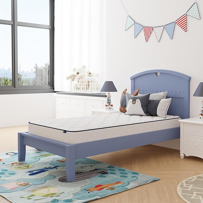 Avenco 6 Inch Queen Size Mattress, Foam and Spring Hybrid Mattresses in a Box, Medium Soft, Breathable Fabric & Adaptive Support, CertiPUR-US Certified, Queen Mattress in Guest and Kids Bedroom