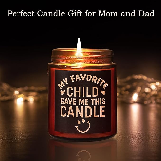 Birthday Gifts for Mom from Son, Daughter - Favorite Child Candle - Mom Candle, Funny Mother Gifts - Fun Relaxing Gift for Women - Lavender Vanilla Natural Soy Wax Candle for Home