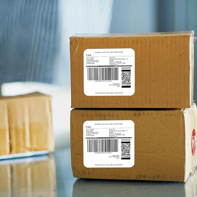 100 Sheet/600 pcs InpourPack 6 UP 4" x 3-1/3" Shipping Address Labels for Laser Inkjet Printer, Self Adhesive, Blank Mailing Labels