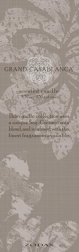Zodax Grand Casablanca Glass Jar Scented Candle Trio for Home Decor - Ideal for Kitchen and Bathroom - Makes a Great Gift for Women and Men - White Hibiscus - 8.3 Oz.