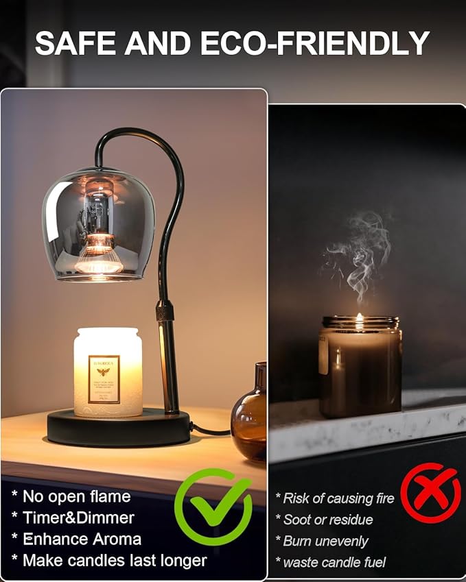 Candle Warmer Lamp with Timer & Dimmer, Ideal Mother's Day, Birthday Gifts for Mom, Wife, Women, Friends, Teacher Appreciation Gifts, Elegant Home & Bedroom Decor Lamp