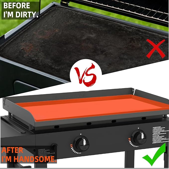 28-inch premium silicone baking mat,Silicone Protective Cover for 28" Blackstone Griddle,blackstone silicone mat、blackstone accessories for griddle,Preventing Dirt & Rust All Year Round