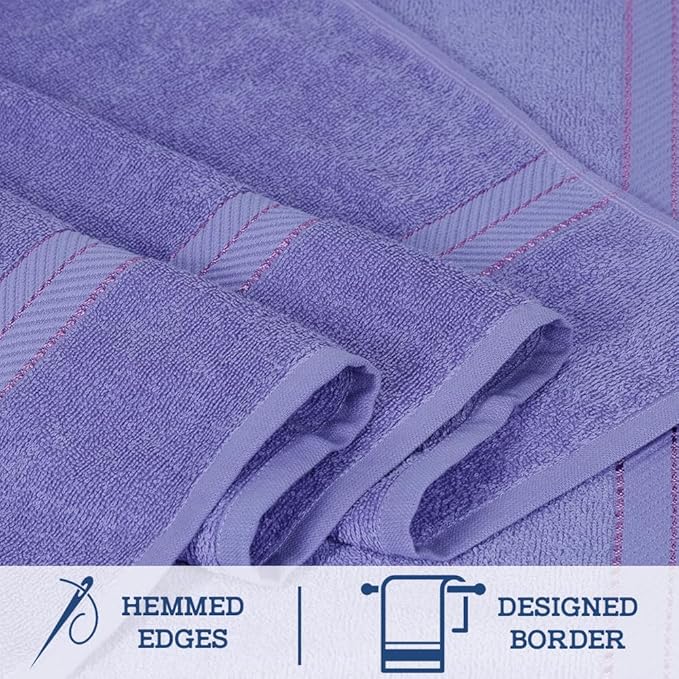 Casa Lino Bath Sheets Set Extra Large - 100% Cotton Extra Large Bath Towels - Highly Absorbent & Quick Dry Oversized Towels for Adults - 60" x 30" - Pack of 2 - (Purple)