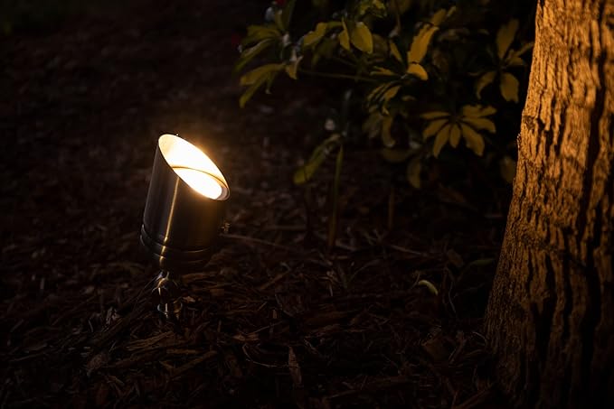 VOLT 20-Pack 12V Fat Boy Stainless Steel Outdoor Spotlights for Low Voltage Landscape Lighting of Yard, Lawn, Garden, Patio, Trees & House