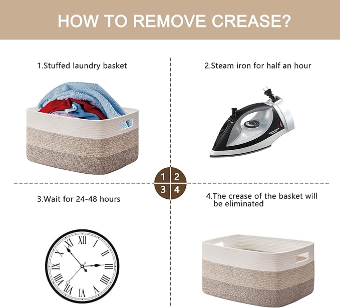 OIAHOMY Large Blanket Basket, 22”x17”x12” Rectangle Woven Baskets, Nursery Blanket Storage Living Room, Toy Storage With Handle, Large Baskets for Organizing-Gradient Yellow