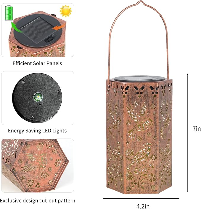 Styleonme Cardinal Lover Solar Light, Mother's Day Lantern Gift for Mom Grandma Women Sister, Hanging Image Cardinals Lanterns, Yard Corridor Garden Decor, Thanksgiving Day, Birthday Gifts