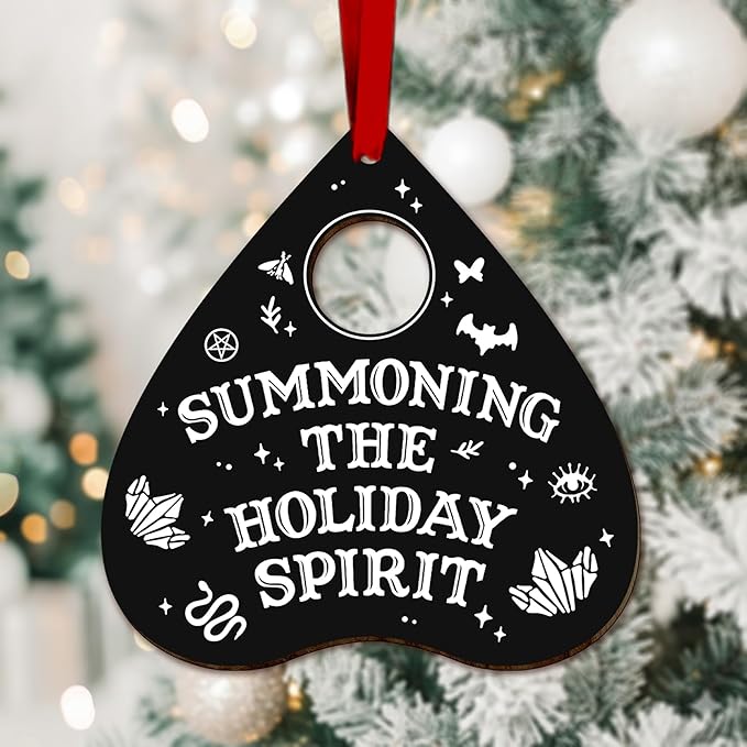 Horror Christmas Ornaments - Horror Ornaments for Christmas Tree - Witchy Decor for Creepmas, Goth Ornament for Emo, Ouija Board and Planchette Inspired