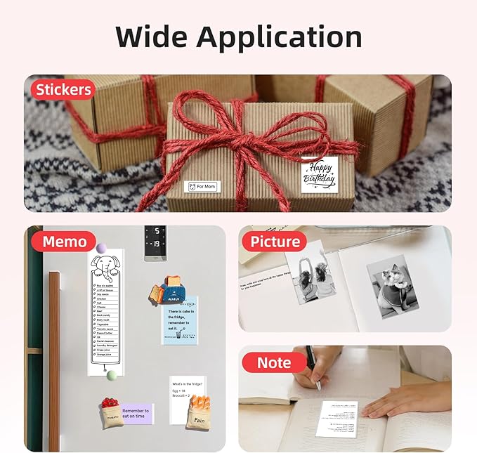 ORGSTA S002 Sticker Printer - Mini Printer Portable Thermal Sticker Maker, Bluetooth Print Pod Inkless Label Maker for Photos, Journal, Receipts, DIY Creation