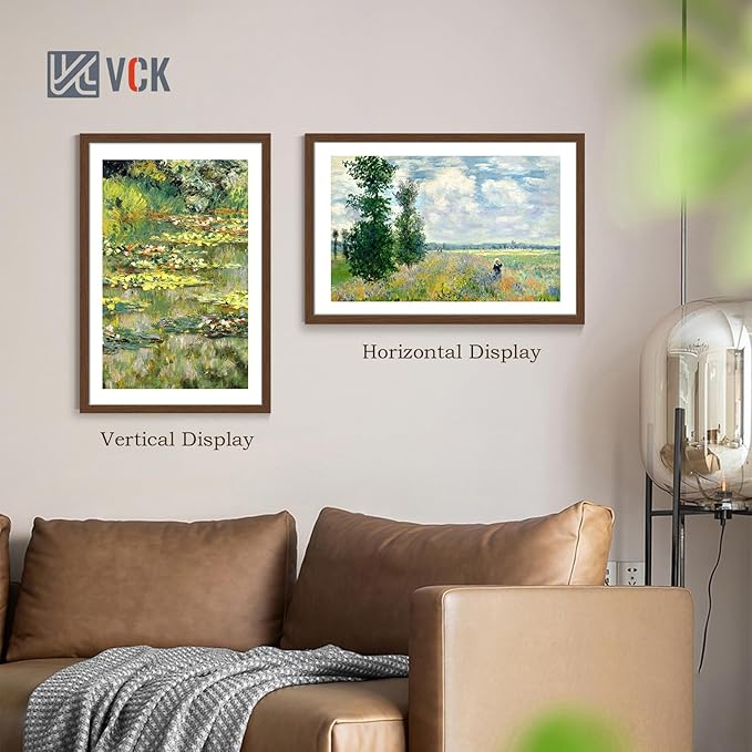 VCK 24x36 Poster Frame Set of 4 - Brown, Gallery-Quality Wood Picture Frames, 1.1-Inch Wide Border, Polished Plexiglass, Vertical or Horizontal Wall Display for Photo/Art/Prints, Brown